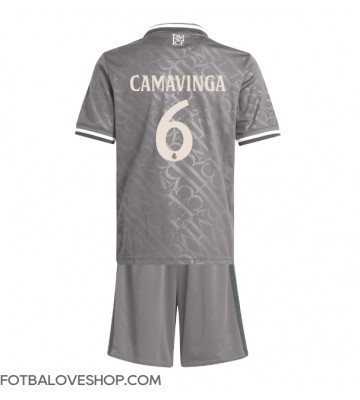 Real Madrid Eduardo Camavinga #6 Dětské Alternativní Dres 2024-25 Krátký Rukáv (+ trenýrky)